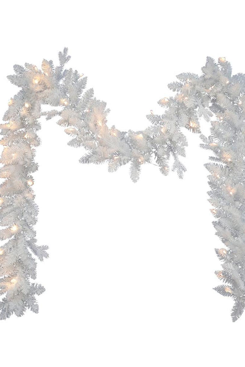 Shop For Kurt Adler 9 - Foot Pre - Lit Warm White LED Jackson White Pine Garland