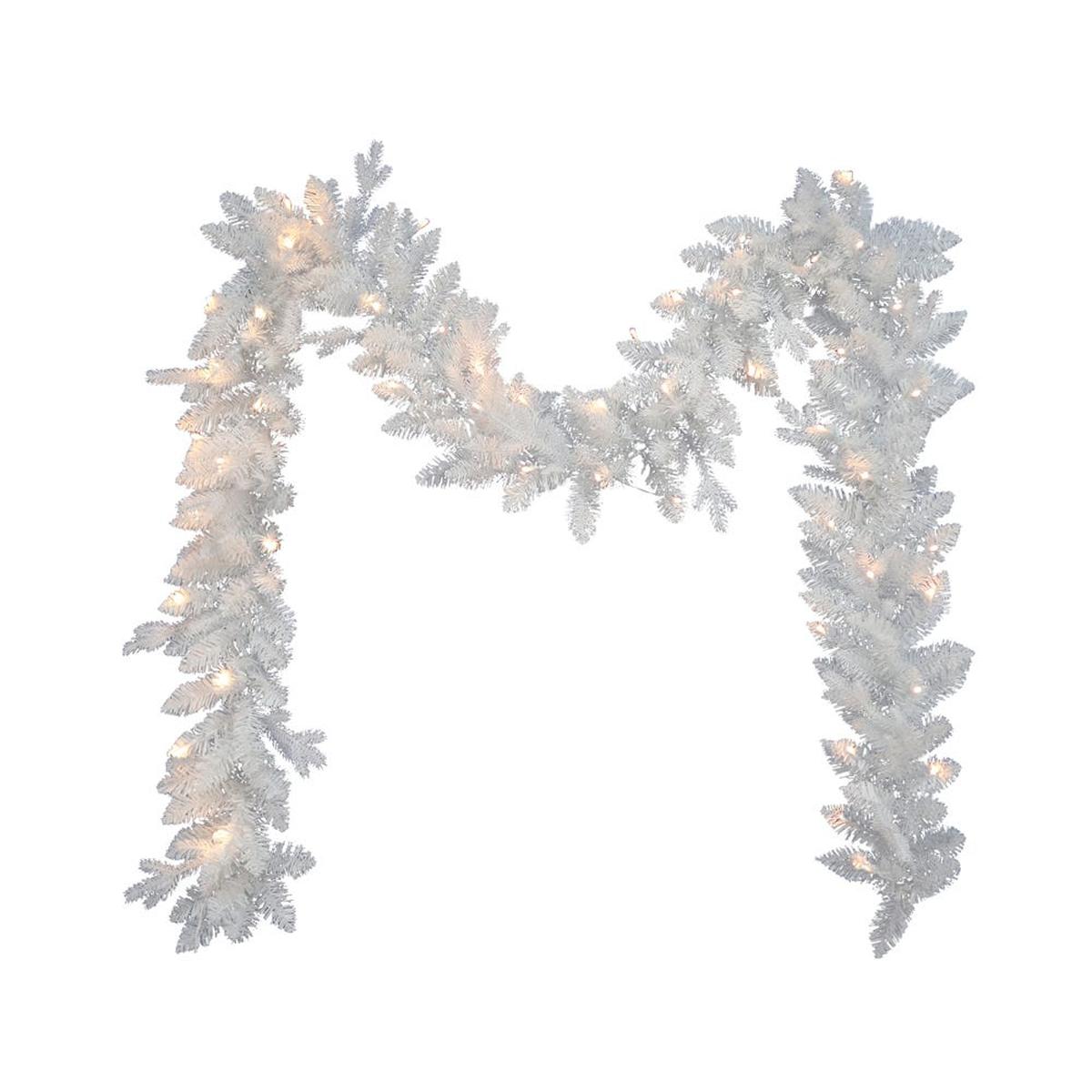 Shop For Kurt Adler 9 - Foot Pre - Lit Warm White LED Jackson White Pine Garland