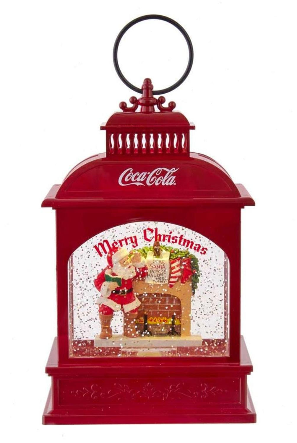 Kurt Adler 9-Inch Battery-Operated LED Coke Santa Lantern