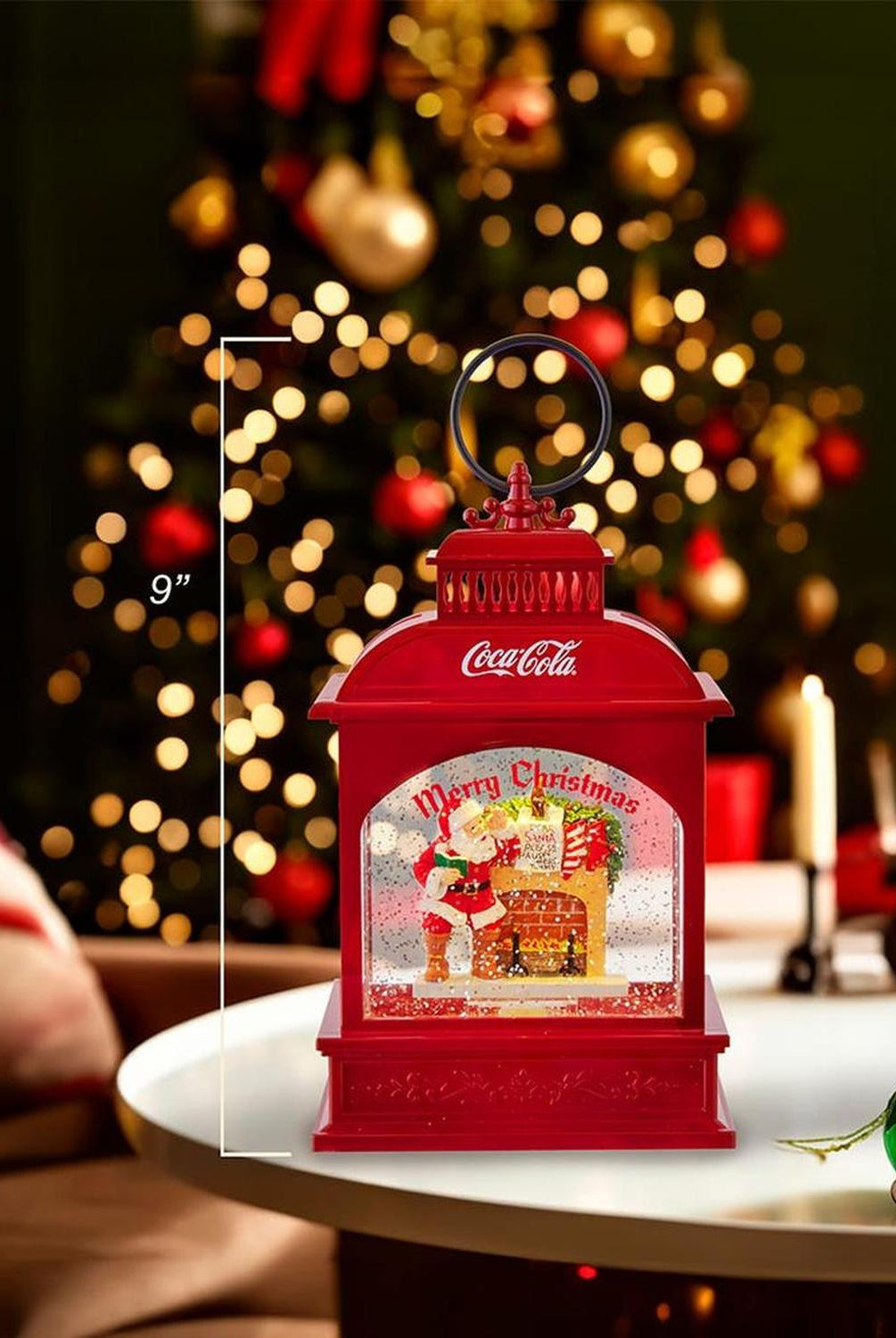 Kurt Adler 9-Inch Battery-Operated LED Coke Santa Lantern