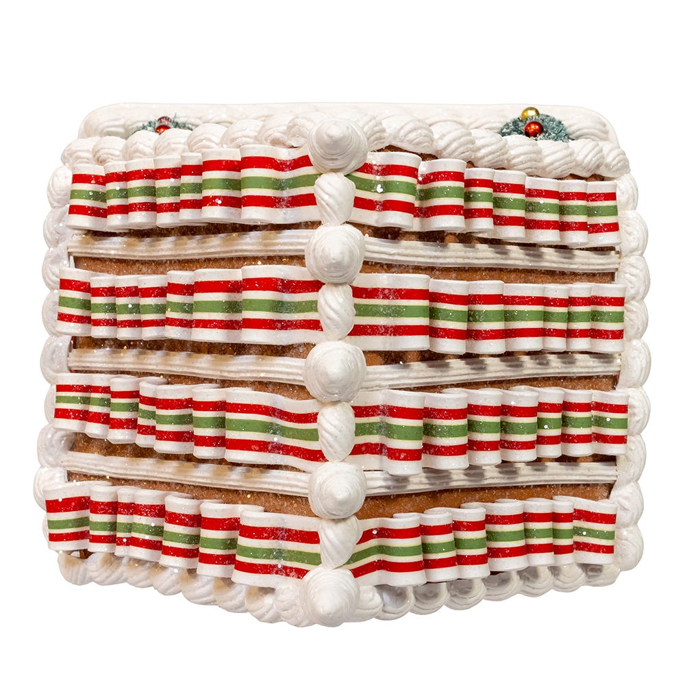 Shop For Kurt Adler 9 Inch Gingerbread House With Santa and Ribbon Candy Roof