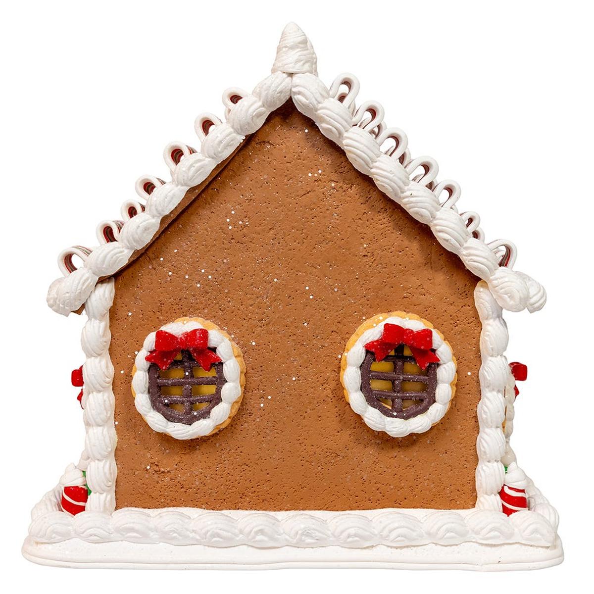 Shop For Kurt Adler 9 Inch Gingerbread House With Santa and Ribbon Candy Roof