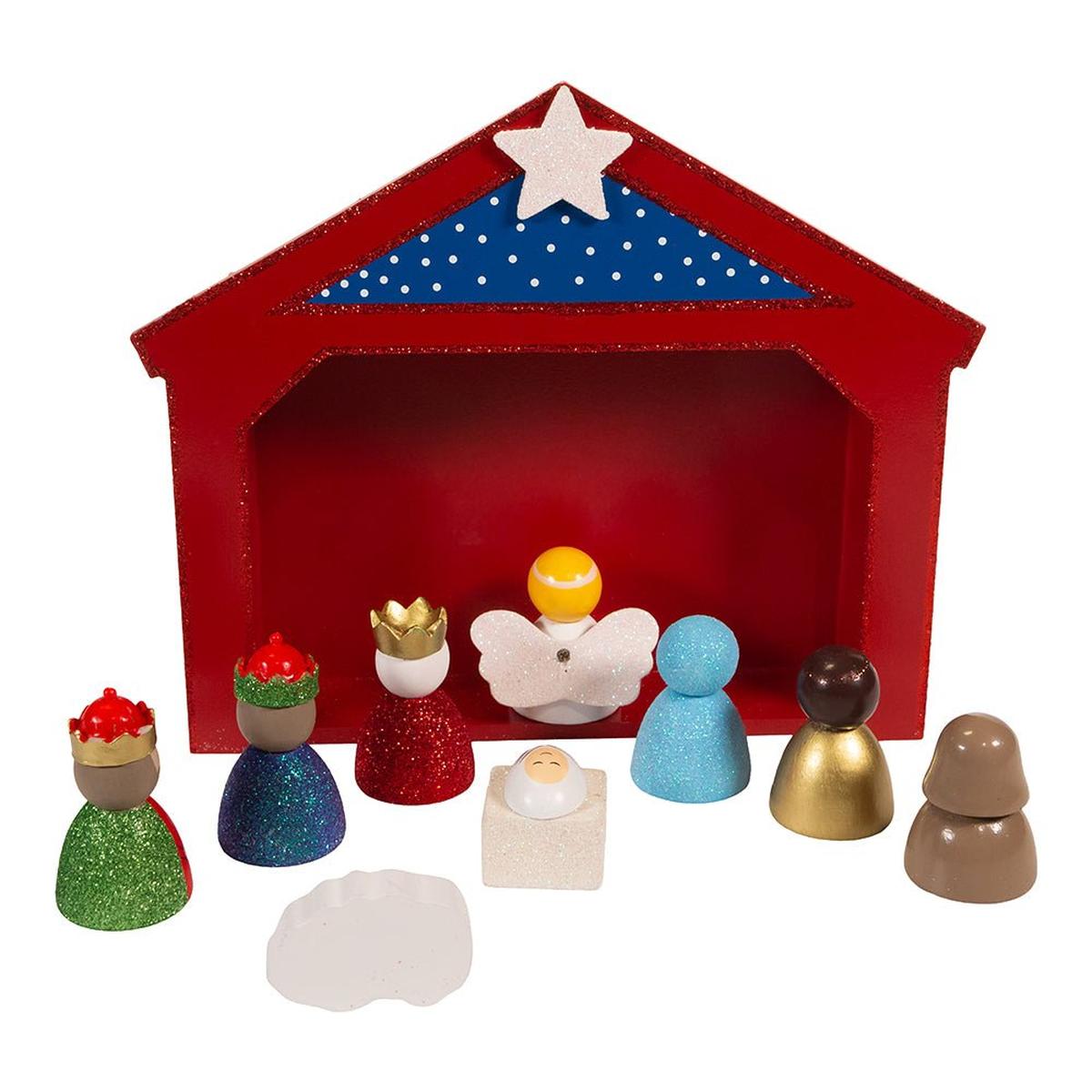 Shop For Kurt Adler 9 - Inch Miniature Nativity Set with 9 Figures and Stable