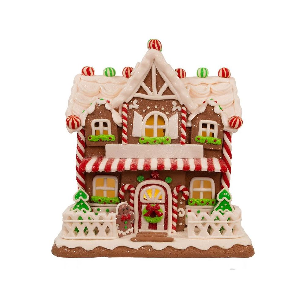 Shop For Kurt Adler 9" Light Up Two Floor Gingerbread House