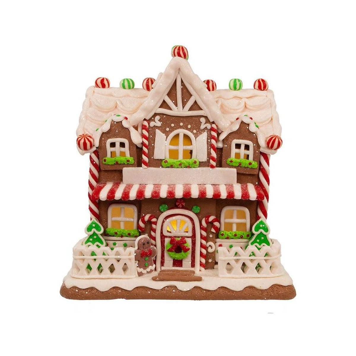 Shop For Kurt Adler 9" Light Up Two Floor Gingerbread House