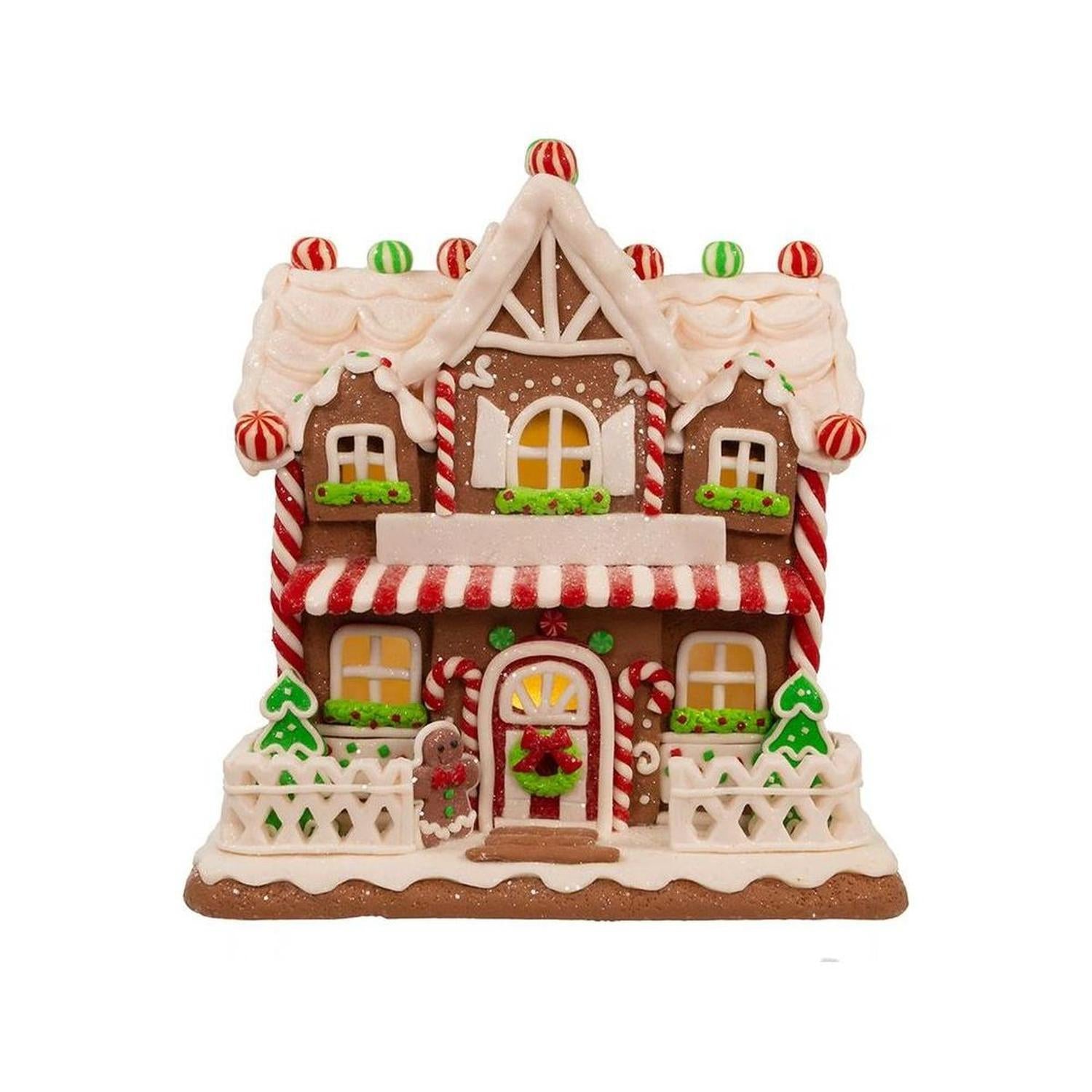Shop For Kurt Adler 9" Light Up Two Floor Gingerbread House