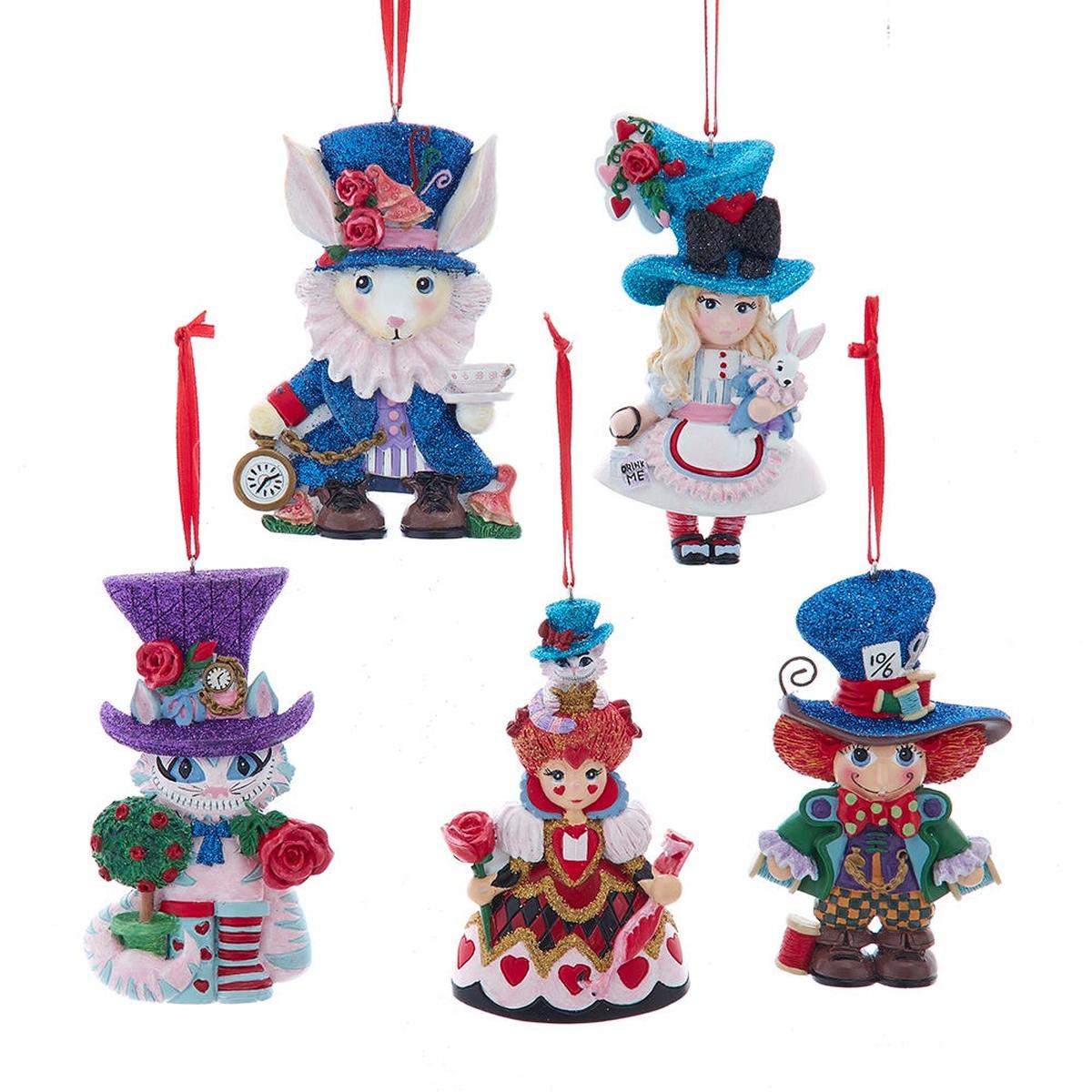 Shop For Kurt Adler Alice In Wonderland Wooden Character Ornaments, Set of 5