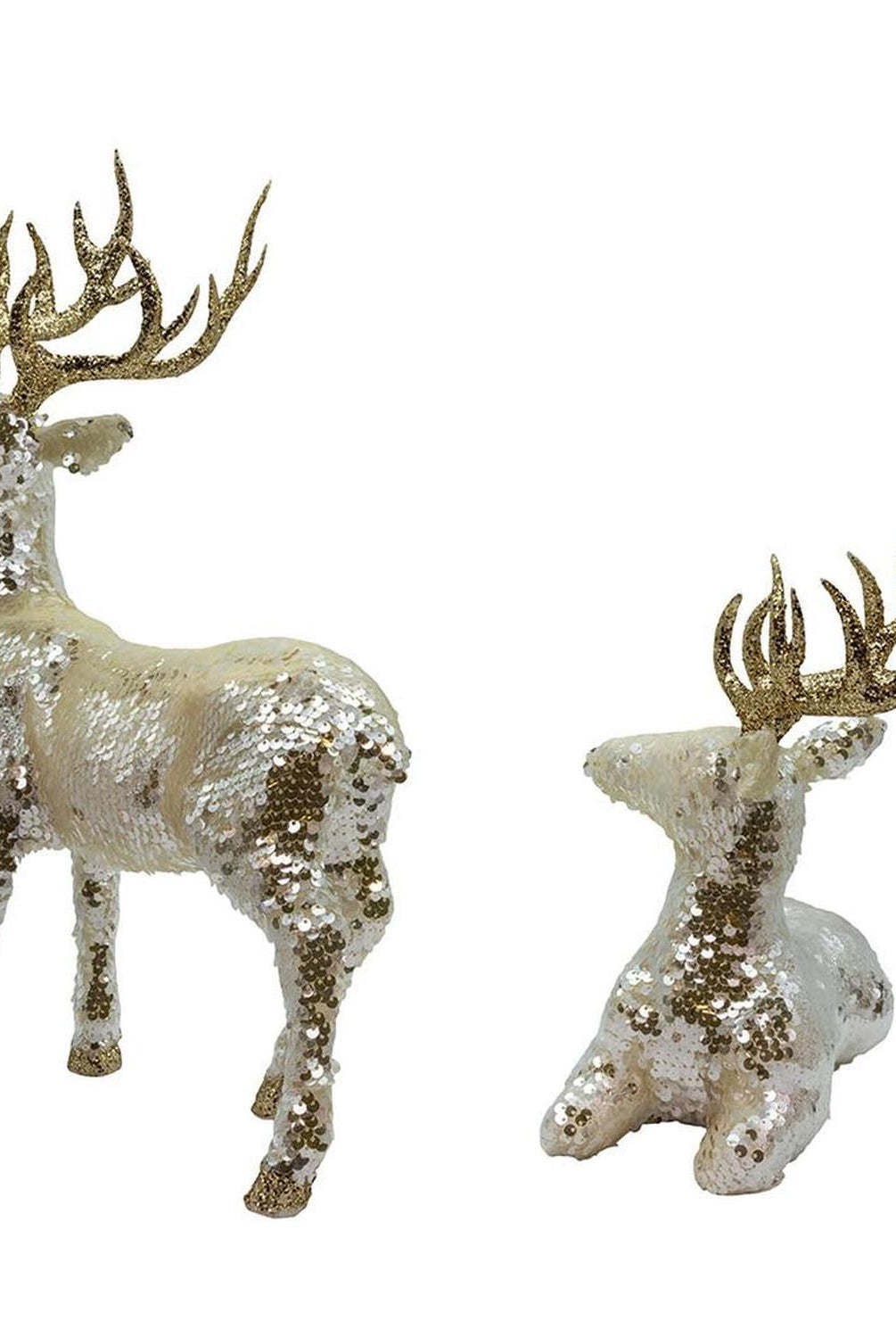 Kurt Adler Gold Standing and Lying Deer Table Pieces