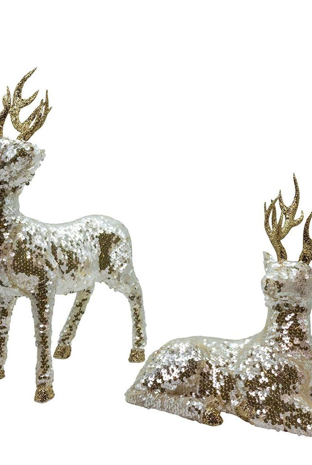 Kurt Adler Gold Standing and Lying Deer Table Pieces
