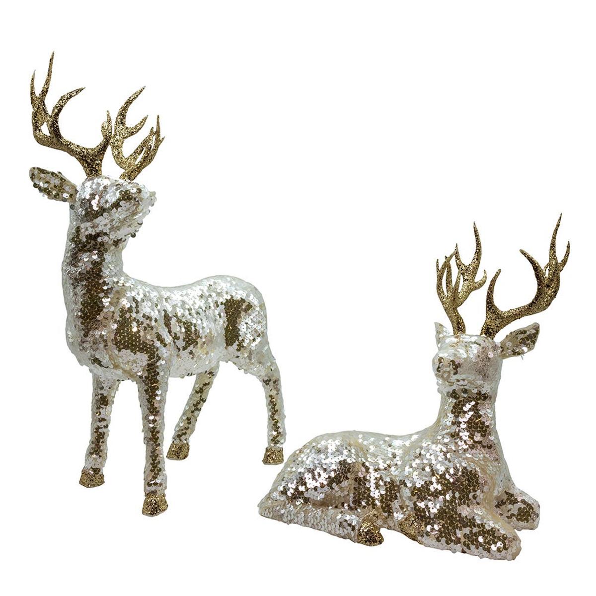 Shop For Kurt Adler Gold Standing and Lying Deer Table Pieces