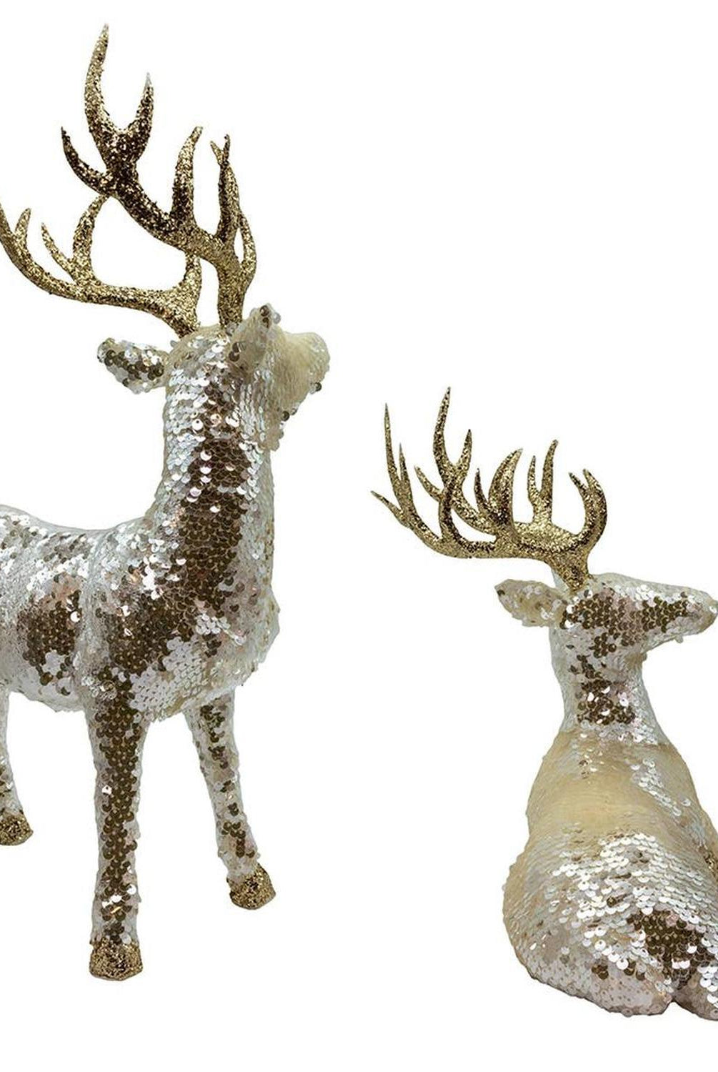 Kurt Adler Gold Standing and Lying Deer Table Pieces