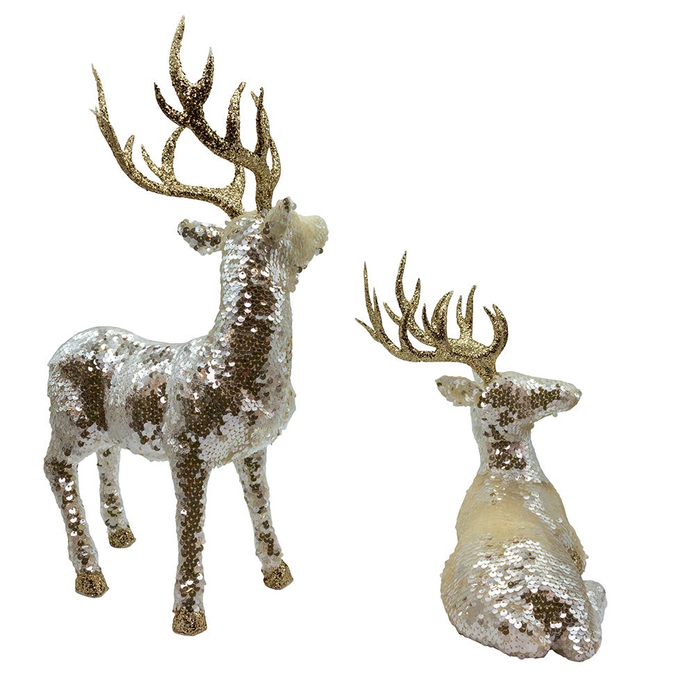 Shop For Kurt Adler Gold Standing and Lying Deer Table Pieces
