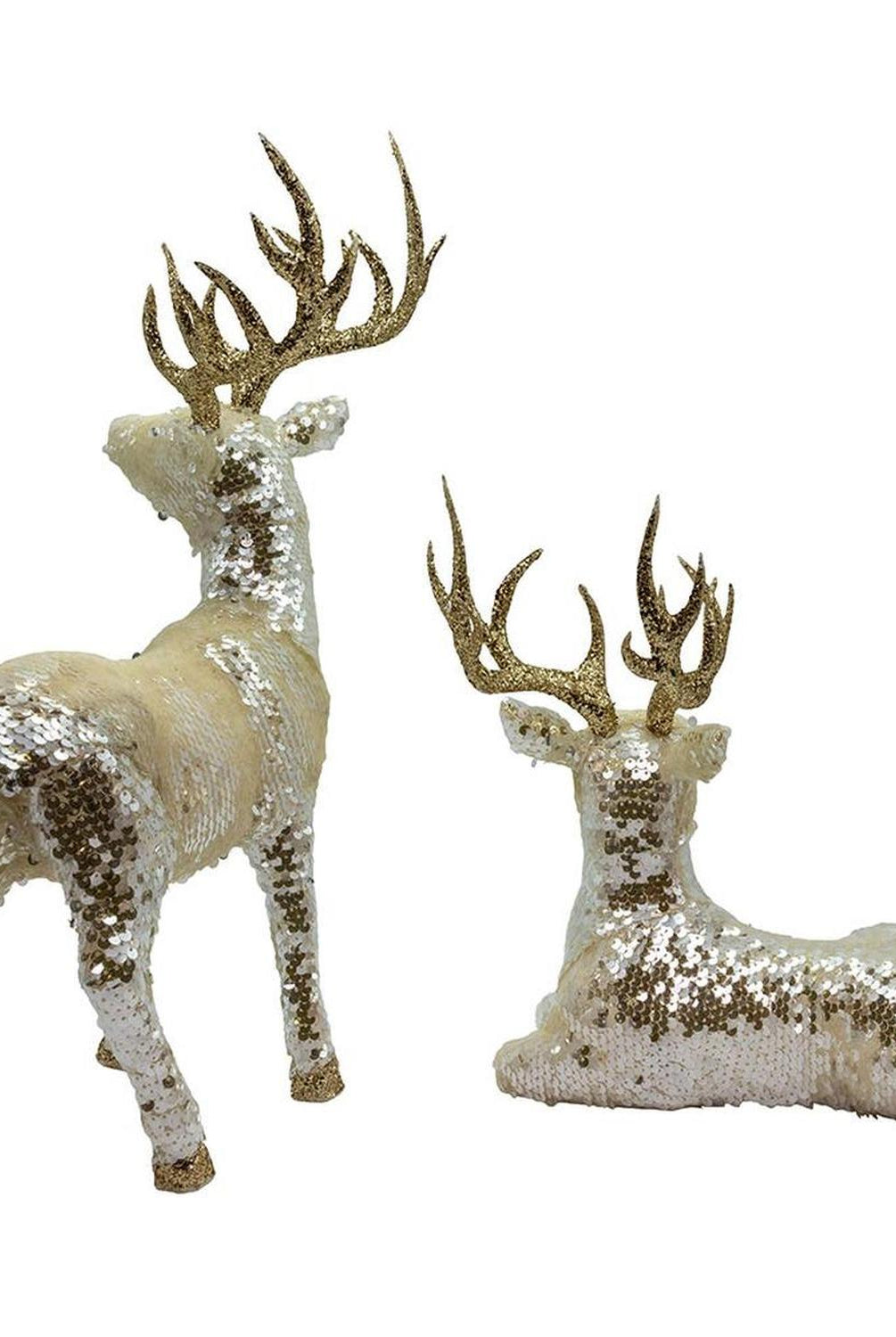 Kurt Adler Gold Standing and Lying Deer Table Pieces