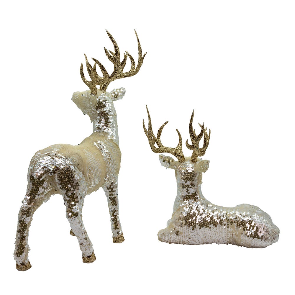 Shop For Kurt Adler Gold Standing and Lying Deer Table Pieces