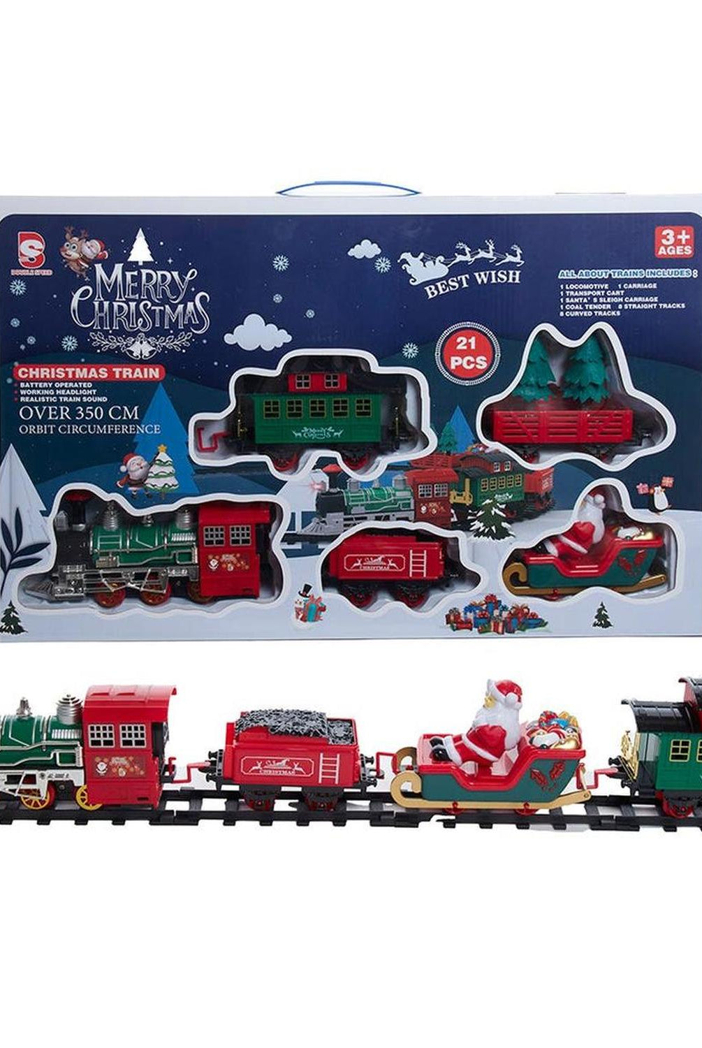 Kurt Adler Musical Train with Tree and Santa Table Piece