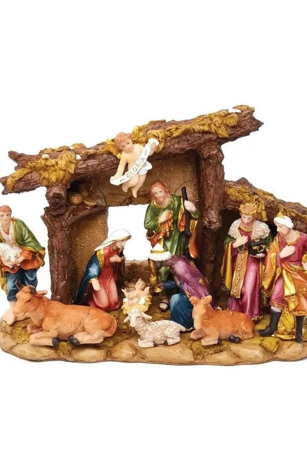 Shop For Kurt Adler Nativity Set With 11 Figures and Stable