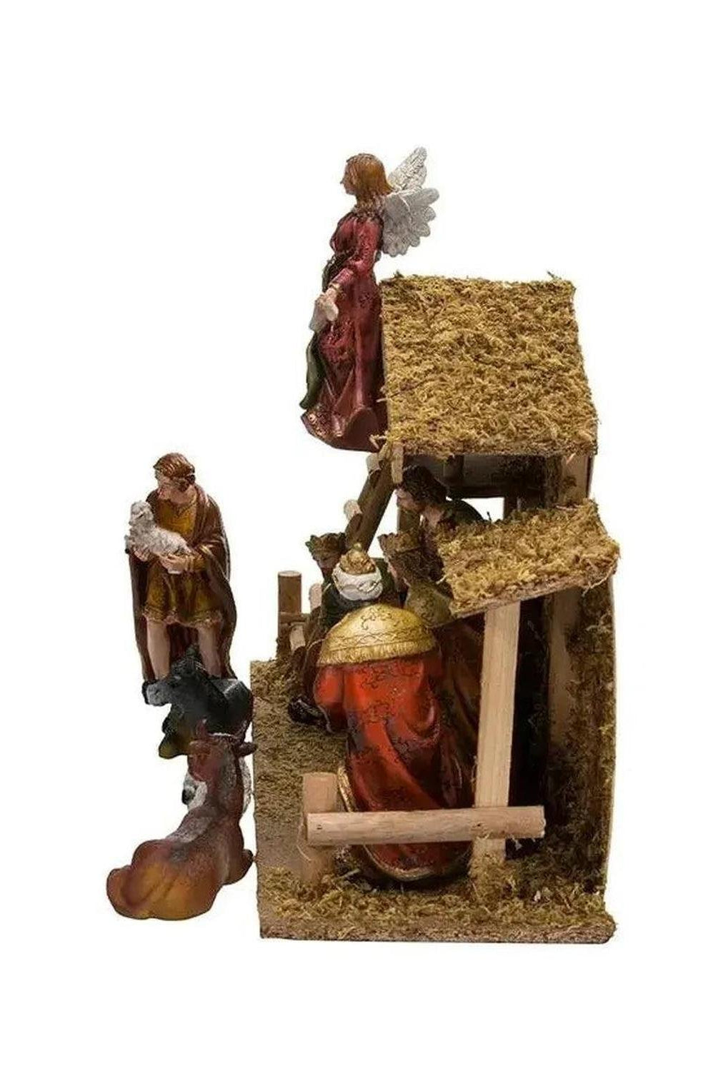 Shop For Kurt Adler Nativity Set With Wooden Stable, 12 - Piece Set