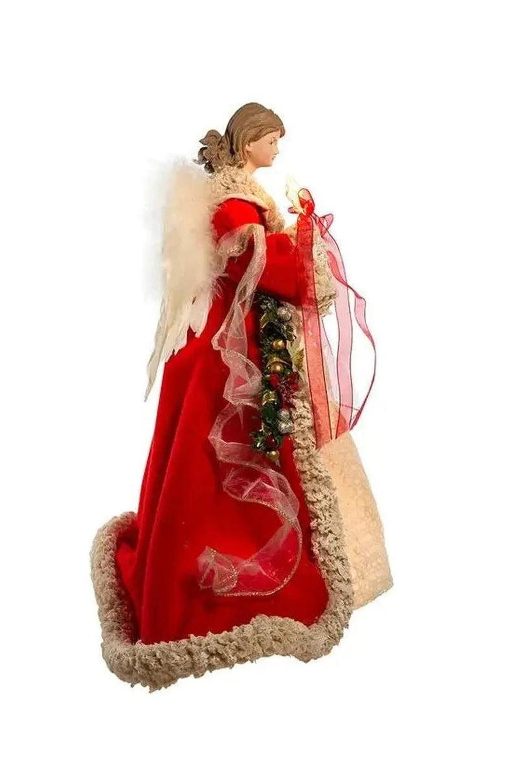 Kurt Adler UL 10-Light 16-Inch Red and Ivory Angel Treetop