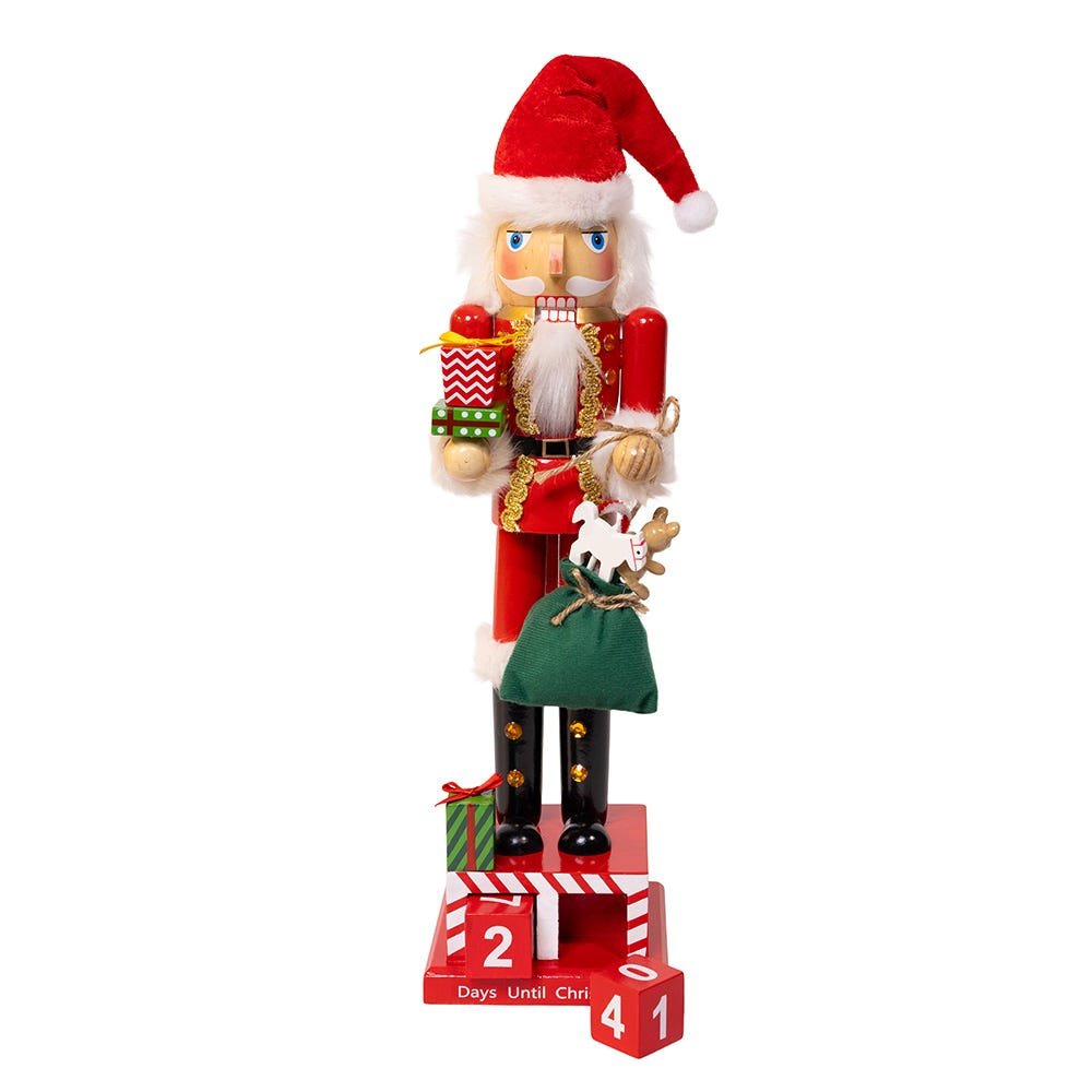 Shop For Kurt Adler Wooden 15 - Inch Santa Calendar Nutcracker