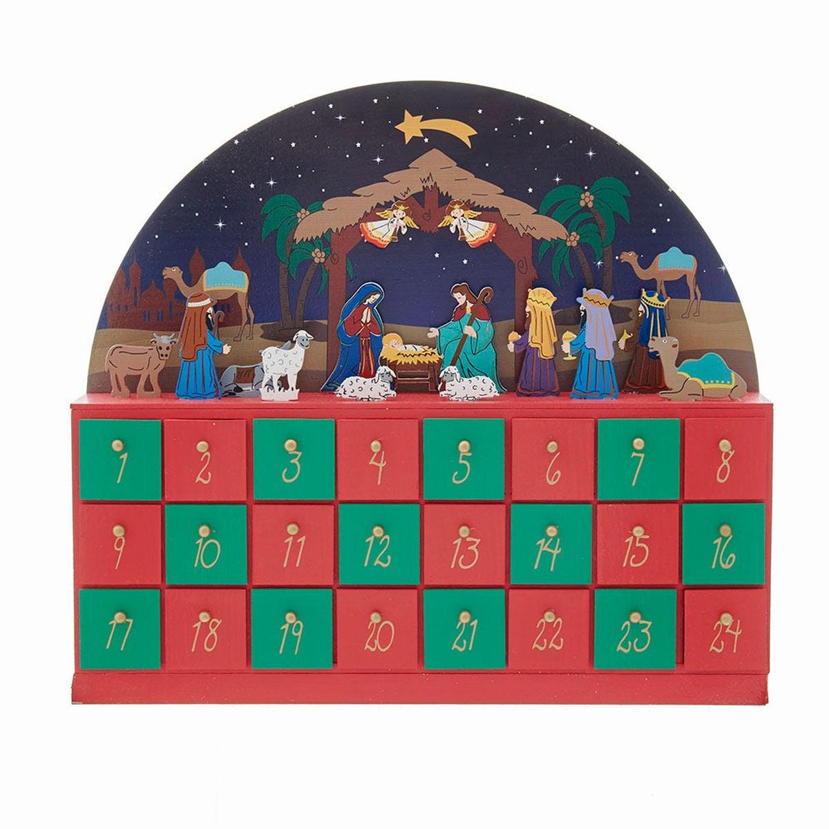 Shop For Kurt Adler Wooden Nativity Advent Calendar