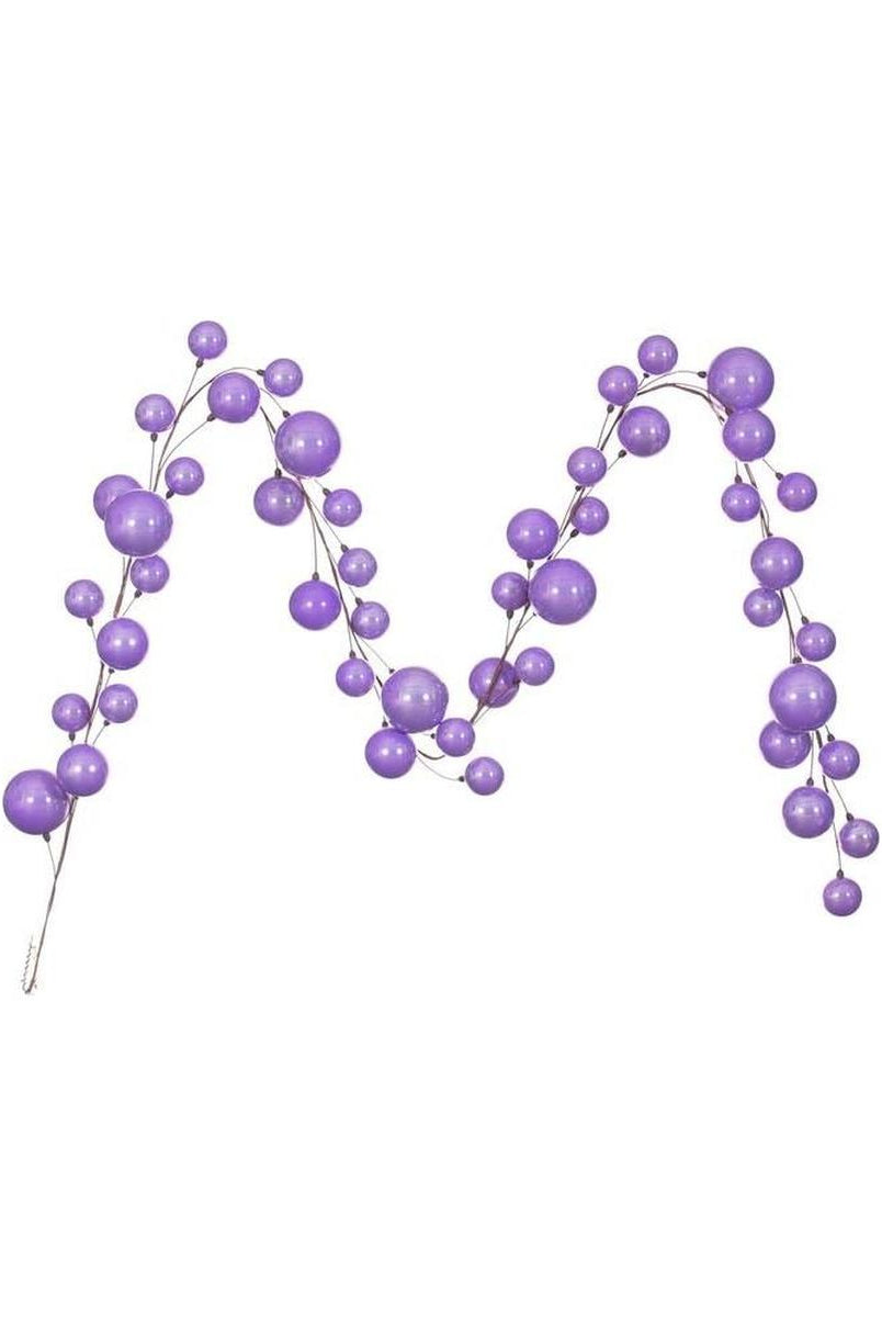 Shop For Lavender Pearl Assorted Finish Branch Ball Ornament Garland at Michelle's aDOORable Creations