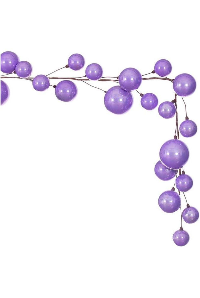 Shop For Lavender Pearl Assorted Finish Branch Ball Ornament Garland at Michelle's aDOORable Creations