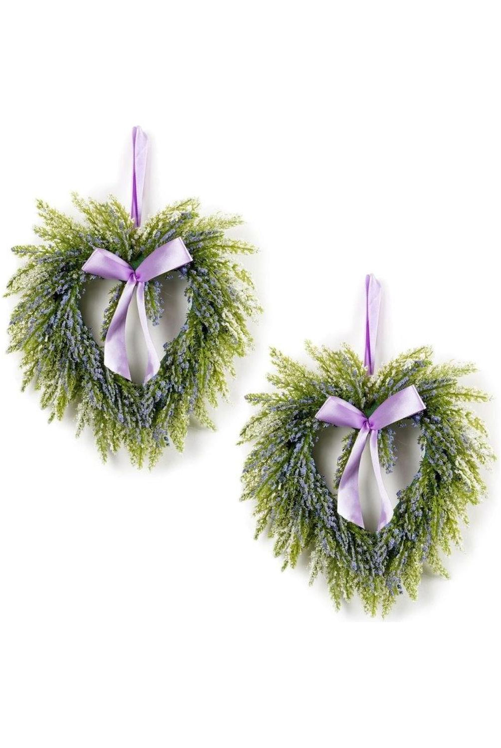 Lavender Twig Heart Wreath (Set of 2)