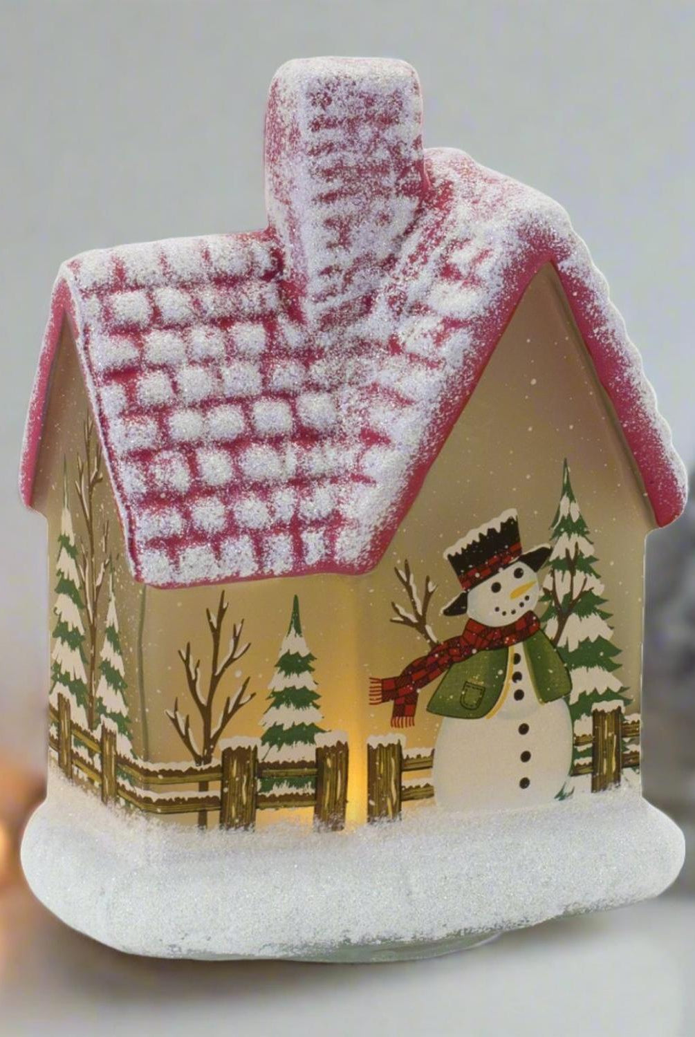 Shop For LED Lighted House with Snowman (Set of 2) at Michelle's aDOORable Creations