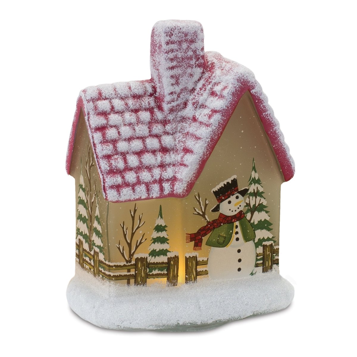 Shop For LED Lighted House with Snowman (Set of 2) at Michelle's aDOORable Creations