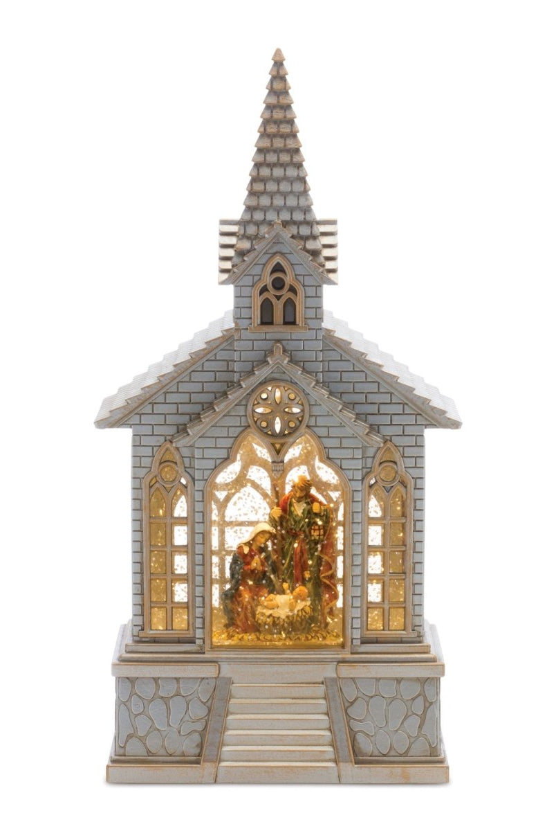 Shop For LED Snow Globe Church with Nativity 8.25"H at Michelle's aDOORable Creations
