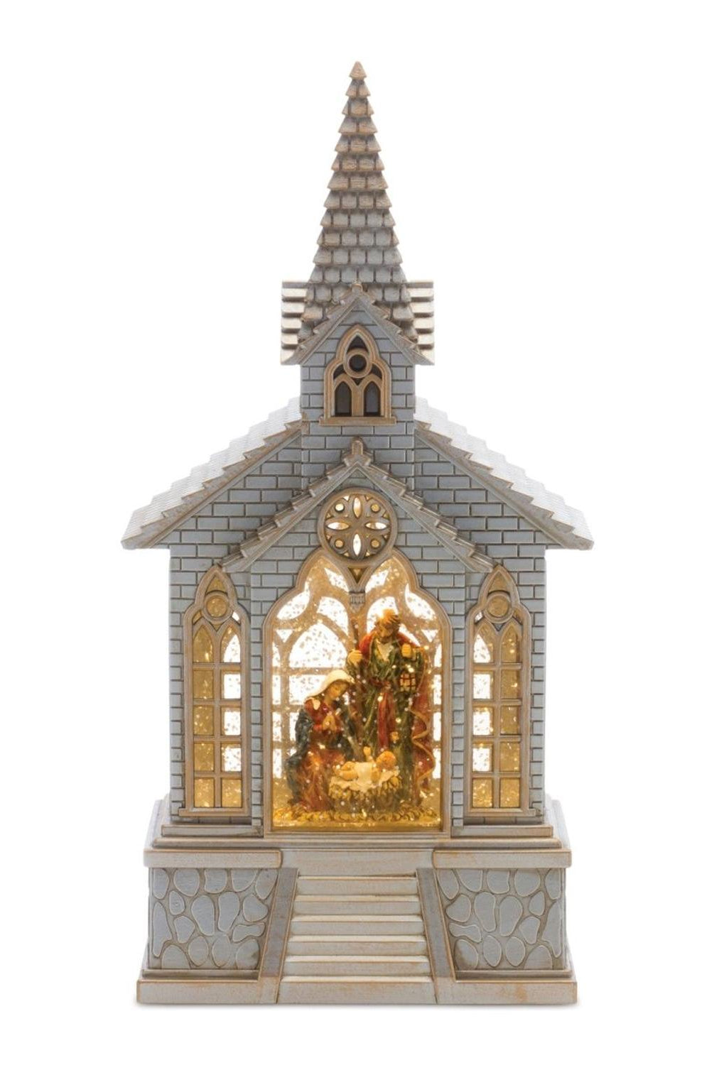 Shop For LED Snow Globe Church with Nativity 8.25"H at Michelle's aDOORable Creations