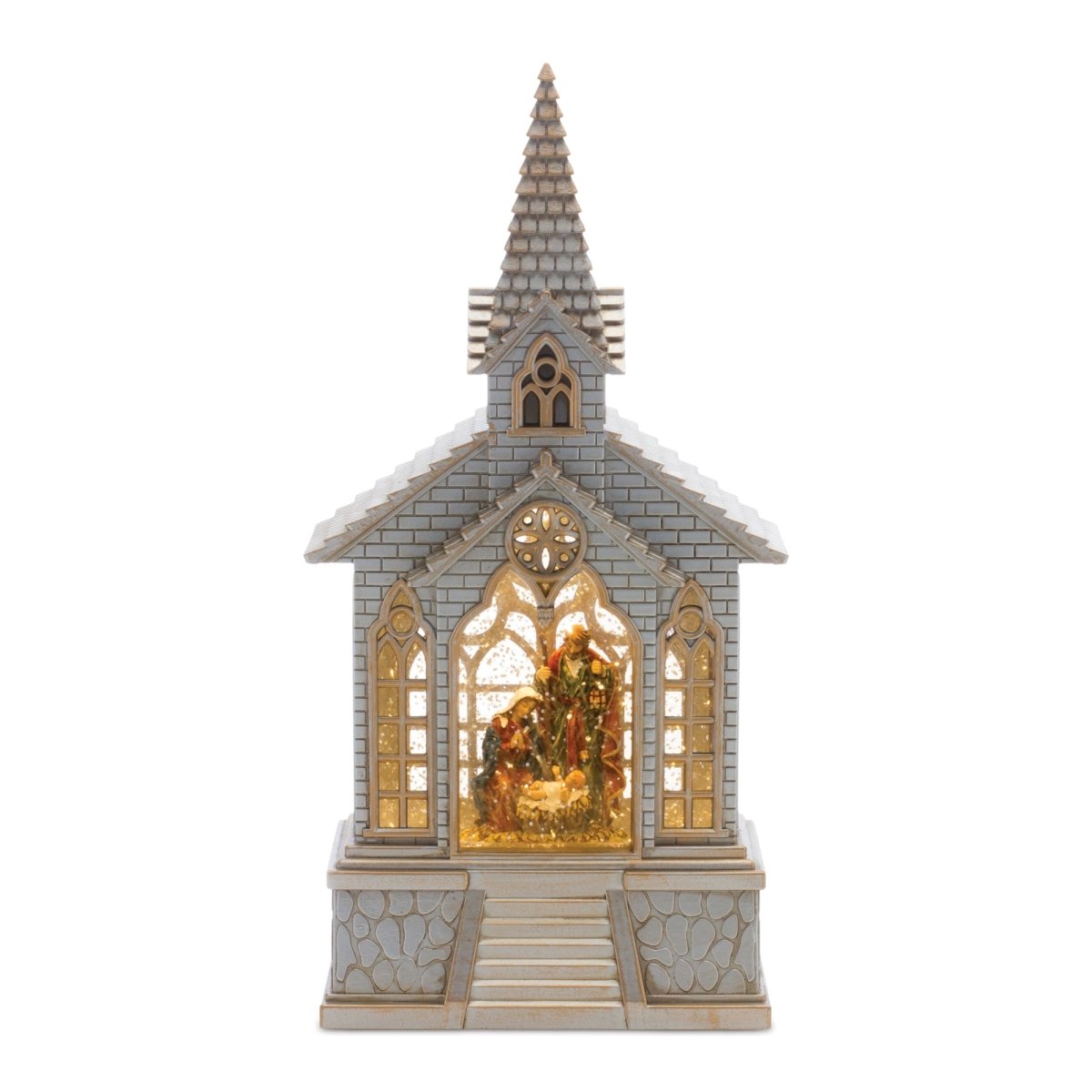 Shop For LED Snow Globe Church with Nativity 8.25"H at Michelle's aDOORable Creations