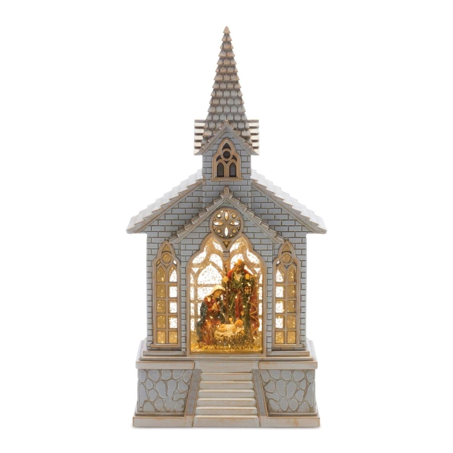 Shop For LED Snow Globe Church with Nativity 8.25"H at Michelle's aDOORable Creations