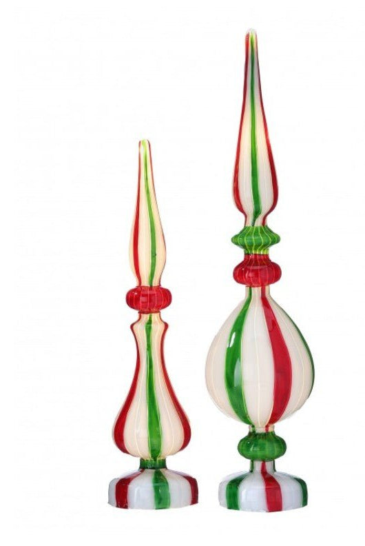 Shop For LED Stripe Glass Finial (Set of 2)