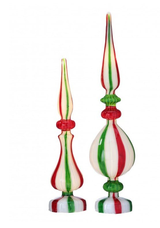 Shop For LED Stripe Glass Finial (Set of 2)