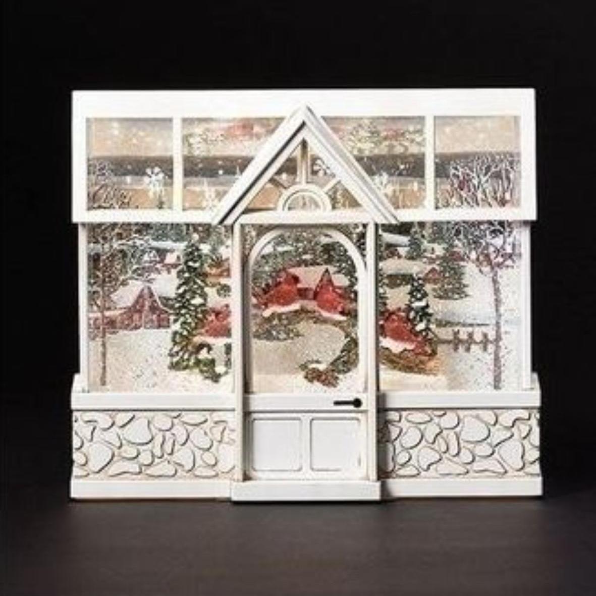 Shop For LED Swirl Greenhouse with Cardinals Snow Scene Figurine at Michelle's aDOORable Creations