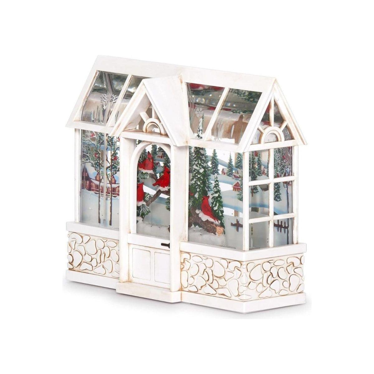 Shop For LED Swirl Greenhouse with Cardinals Snow Scene Figurine at Michelle's aDOORable Creations