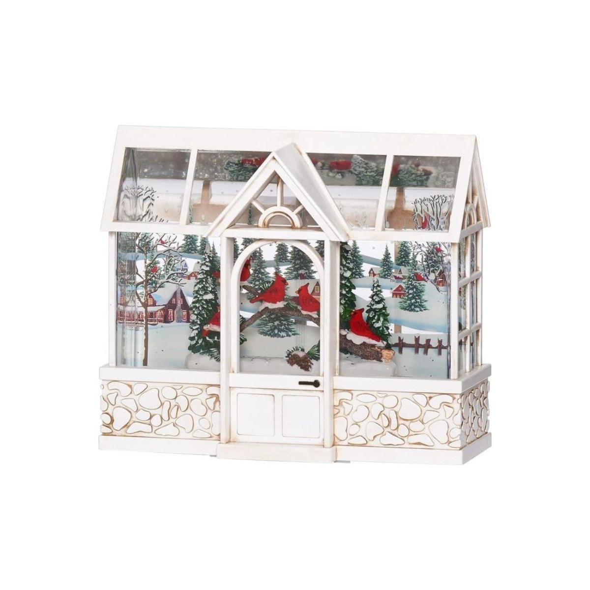 Shop For LED Swirl Greenhouse with Cardinals Snow Scene Figurine at Michelle's aDOORable Creations