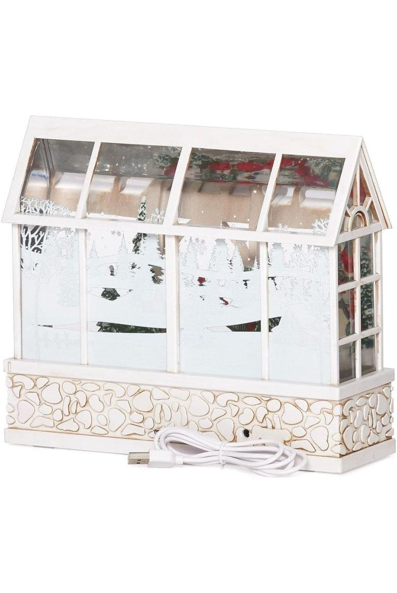 Shop For LED Swirl Greenhouse with Cardinals Snow Scene Figurine at Michelle's aDOORable Creations