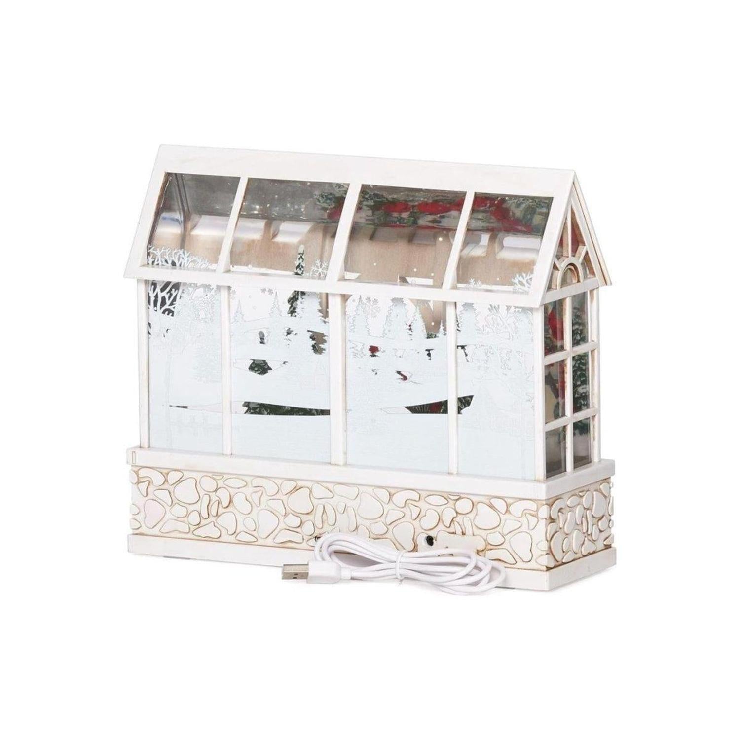 Shop For LED Swirl Greenhouse with Cardinals Snow Scene Figurine at Michelle's aDOORable Creations