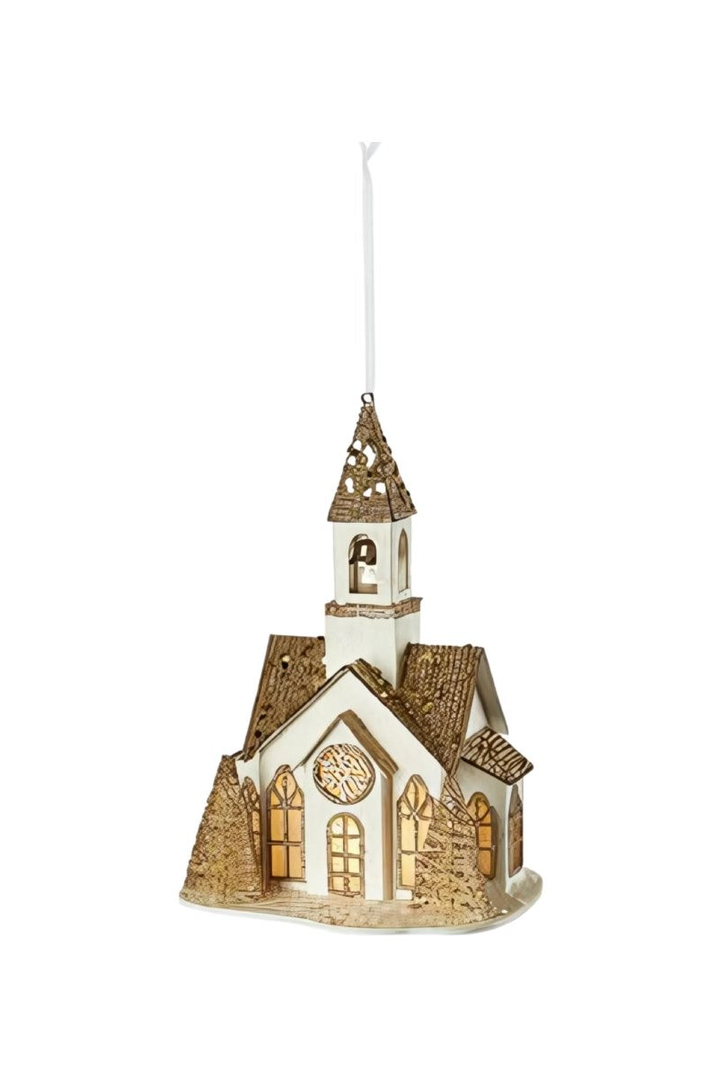 Shop For Lighted Glittered Village Ornaments