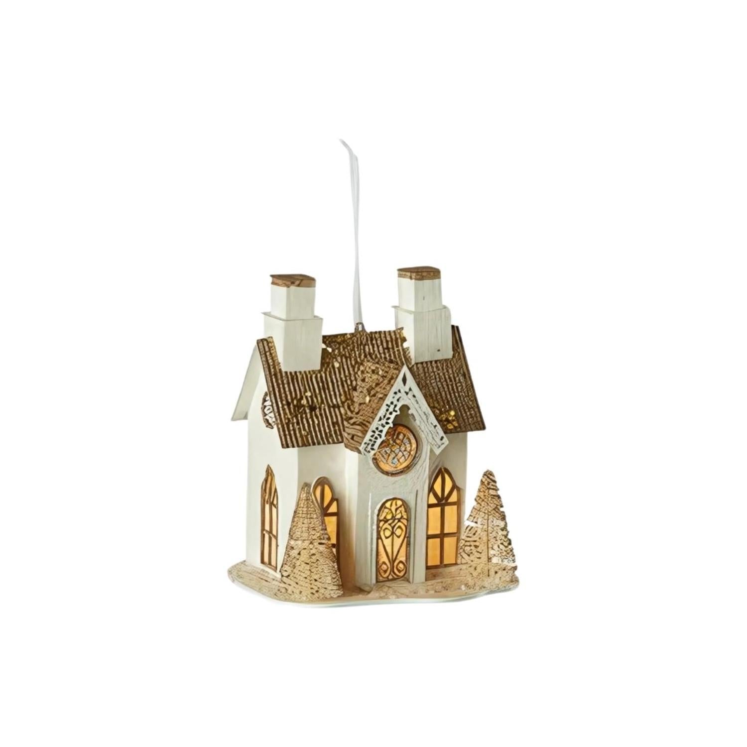Shop For Lighted Glittered Village Ornaments