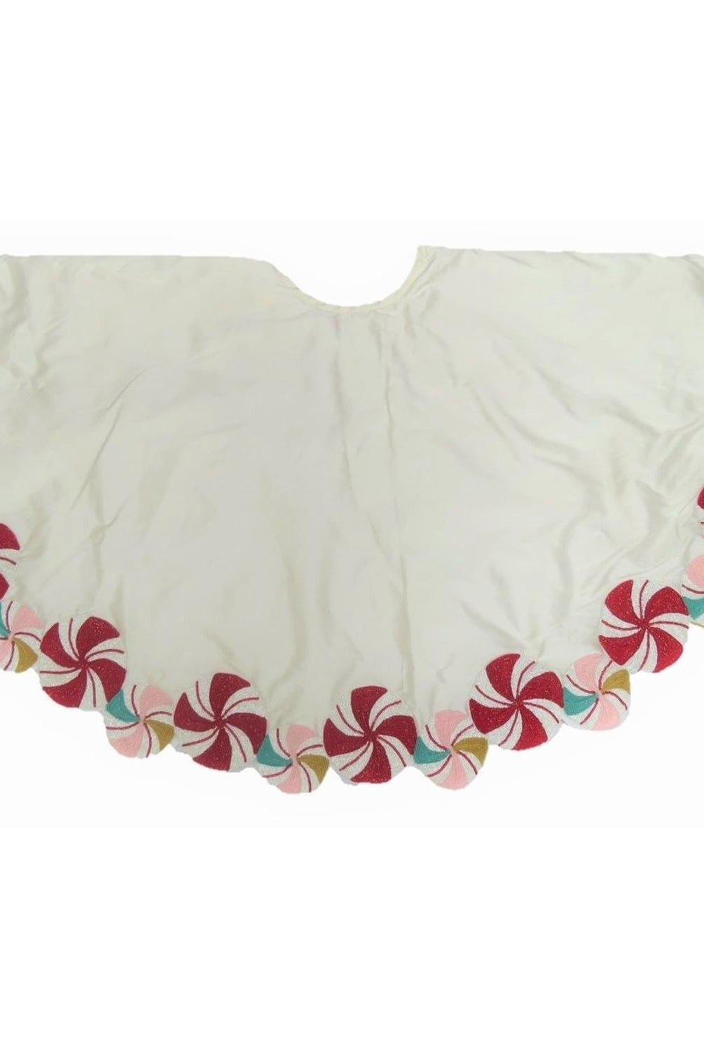 LIMITED EDITION Candy Swirl Hand Beaded Christmas Tree Skirt Arcadia Home