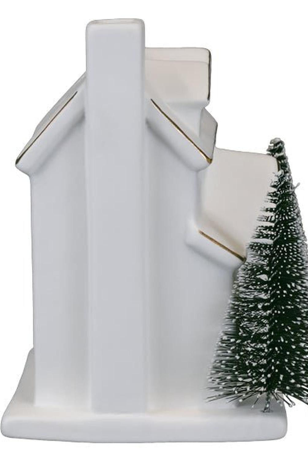 Lit Ceramic House With Trees