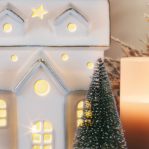 Shop For Lit Ceramic House With Trees