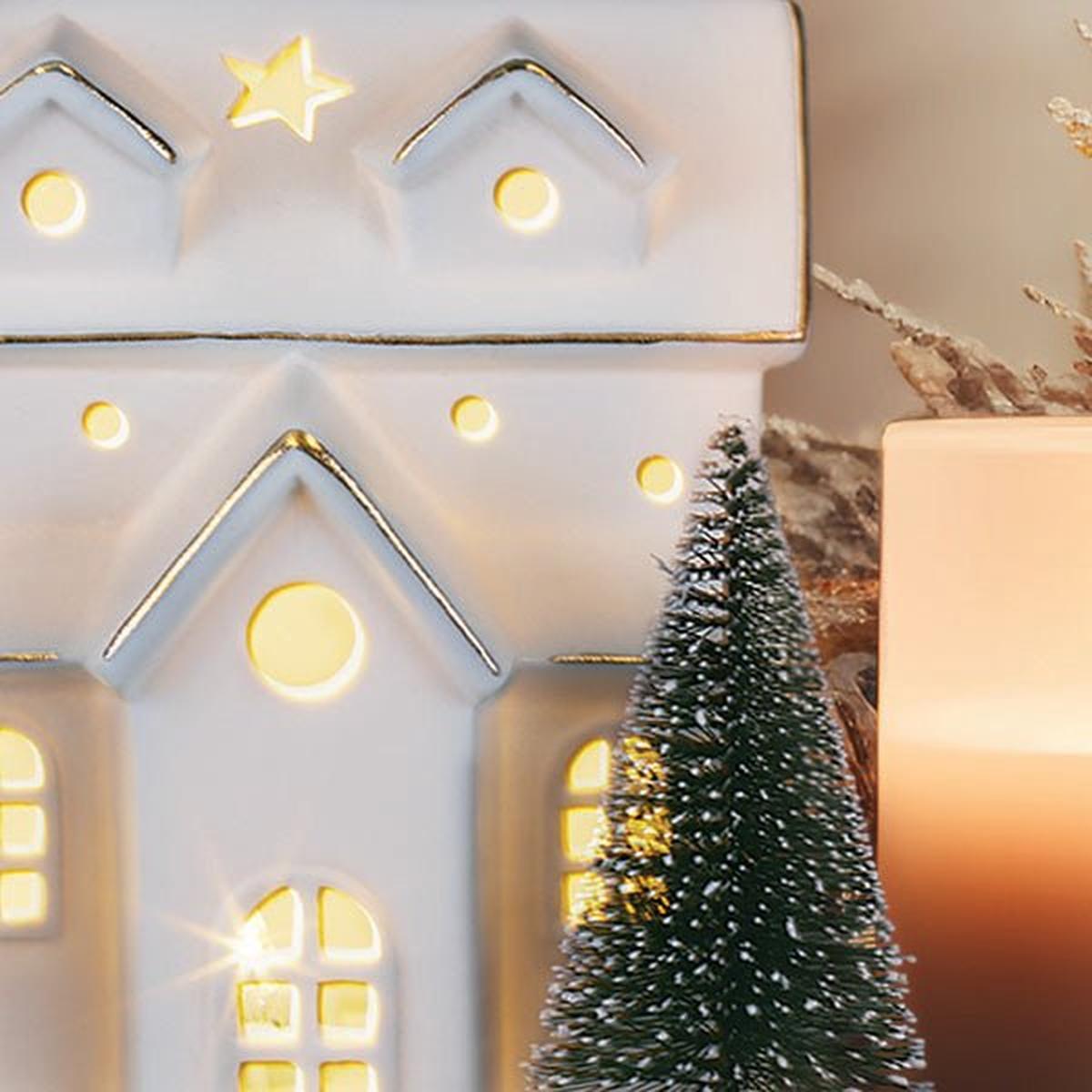 Shop For Lit Ceramic House With Trees