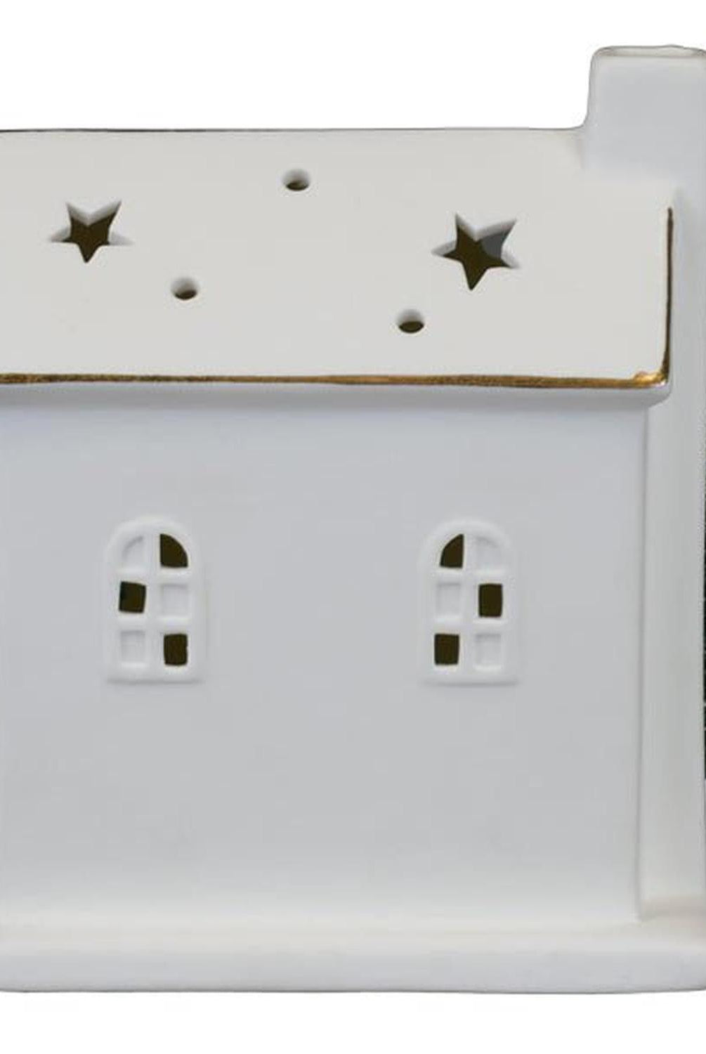 Lit Ceramic House With Trees