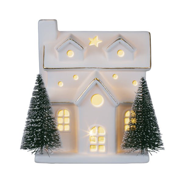 Shop For Lit Ceramic House With Trees