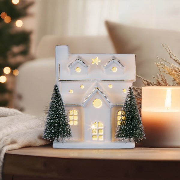 Shop For Lit Ceramic House With Trees
