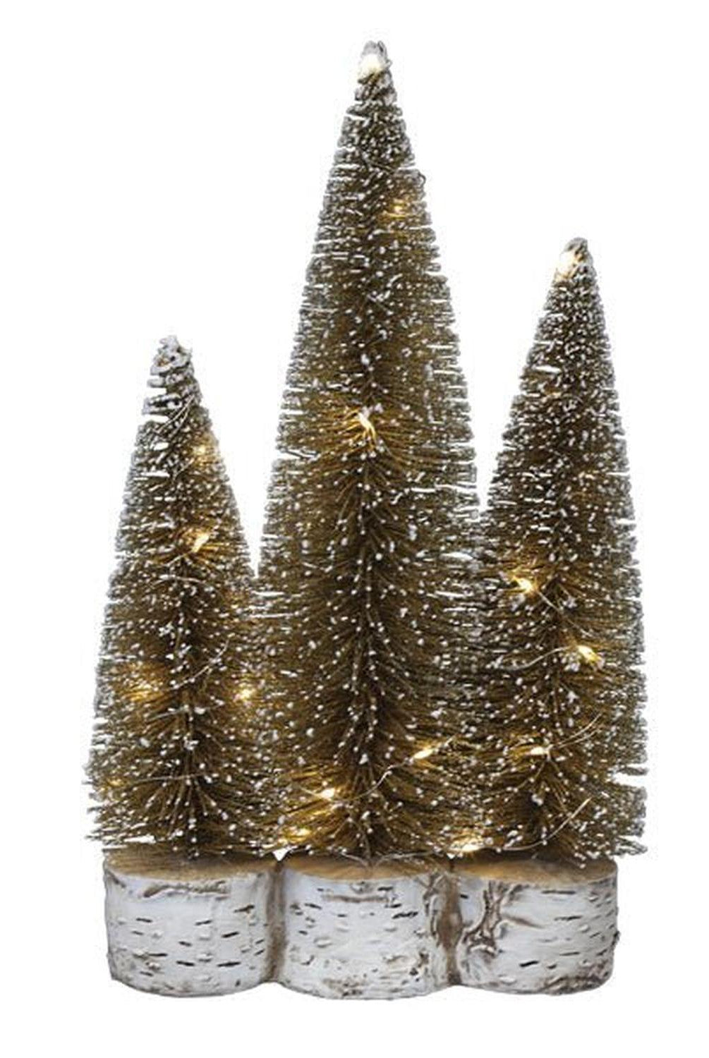 Lit Gold Tree Trio